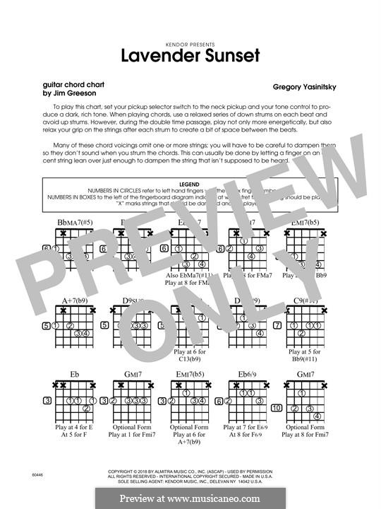 Lavender Sunset: Guitar Chord Chart by Gregory Yasinitsky