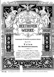 String Trio No.1 in E Flat Major, Op.3: versão para piano de quatro mãos by Ludwig van Beethoven