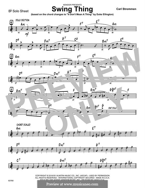 Swing Thing: Bb Solo Sheet part by Carl Strommen