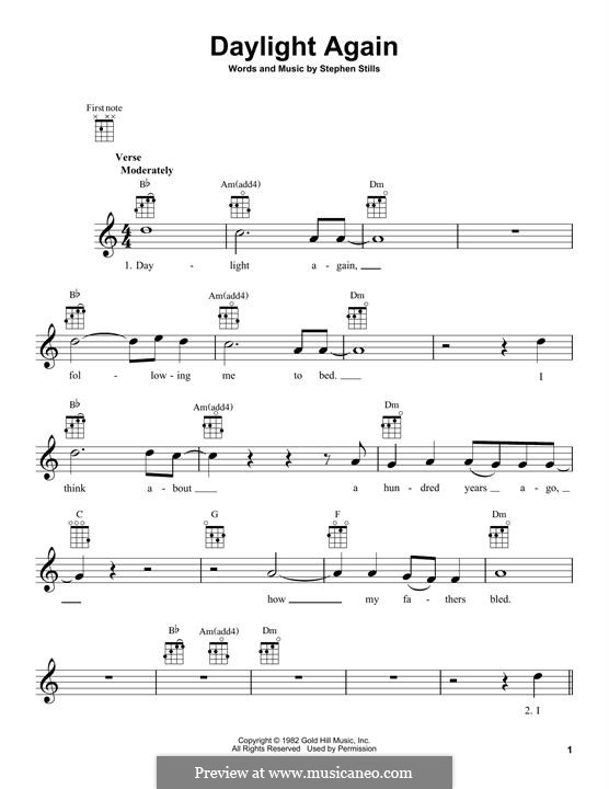 Daylight Again (Crosby, Stills & Nash): para ukulele by Stephen Stills