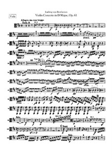 Concerto for Violin and Orchestra in D Major, Op.61: parte viola by Ludwig van Beethoven