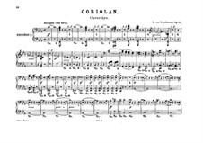 Ouvertüre Coriolan (Coriolanus Overture), Op.62: versão para dois pianos de oito mãos - piano parte II by Ludwig van Beethoven