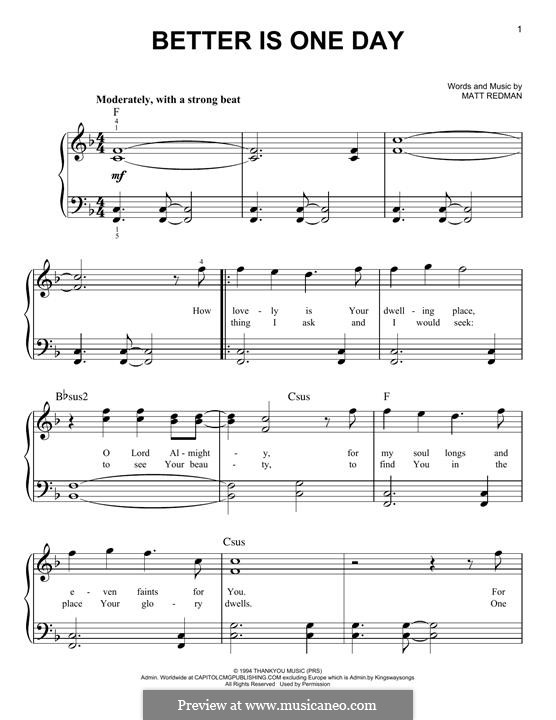 Better Is One Day: Para Piano by Matt Redman