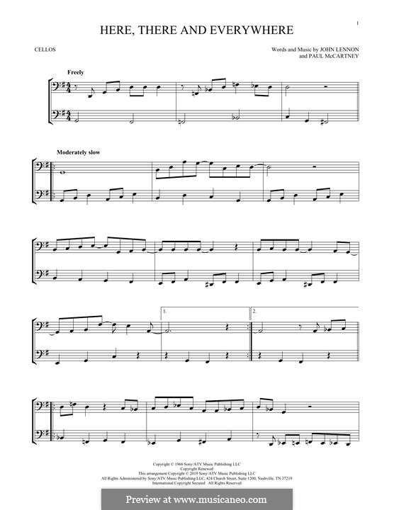 Here, There and Everywhere (The Beatles): para dois violoncelo by John Lennon, Paul McCartney