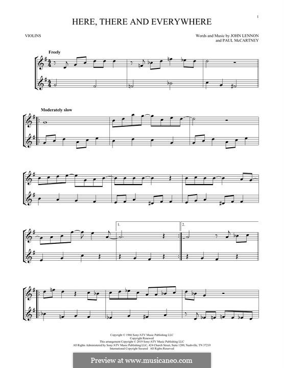Here, There and Everywhere (The Beatles): para dois violinos by John Lennon, Paul McCartney