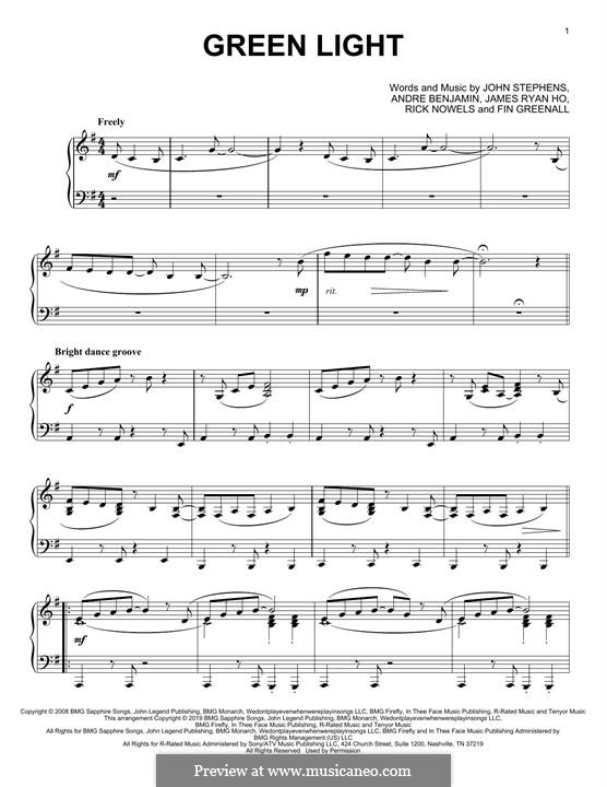 Green Light (John Legend) por A. Benjamin, F. Greenall, J. Ho, J