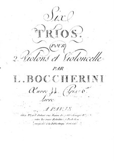String Trios, G.116-118 Op.54: violino parte II by Luigi Boccherini