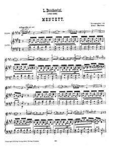 Minuet (Instrumental version): For violin and piano – score and part by Luigi Boccherini