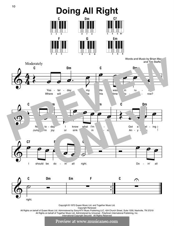 Doing All Right (Queen): Para Piano by Freddie Mercury