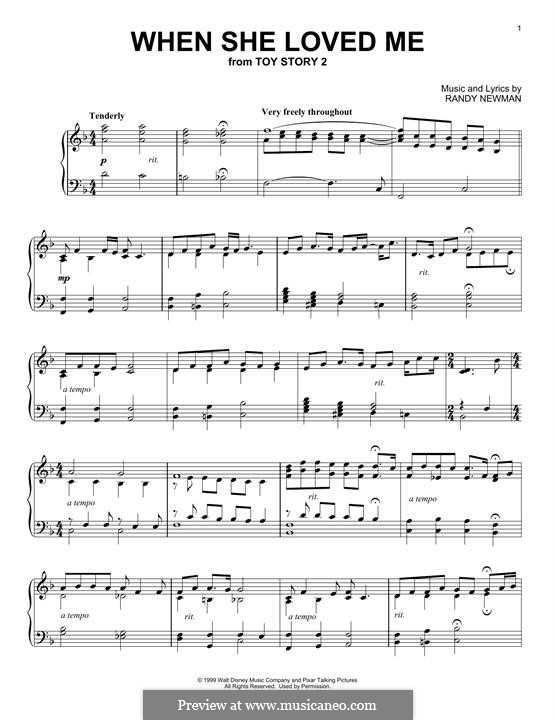 When She Loved Me (from Toy Story 2): Para Piano by Randy Newman