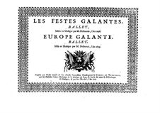 Les fêstes galantes: parte tenor by Henri Desmarets