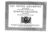 Les fêstes galantes: parte basso continuo by Henri Desmarets