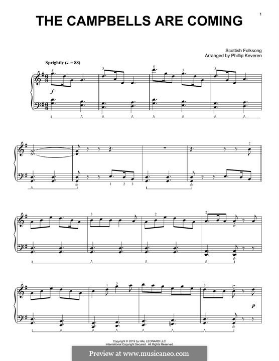 The Campbells are Coming: Para Piano by folklore