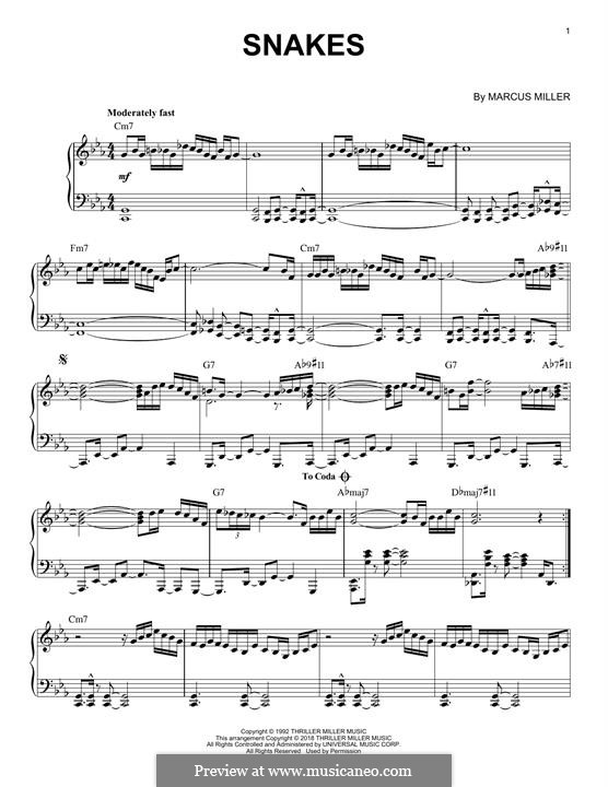 Snakes (David Sanborn): Para Piano by Marcus Miller