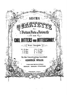 String Quartet No.2 in B Flat Major: partes by Carl Ditters von Dittersdorf