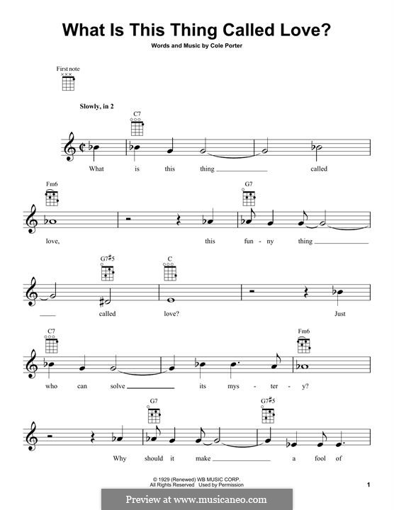 What Is This Thing Called Love?: para ukulele by Cole Porter