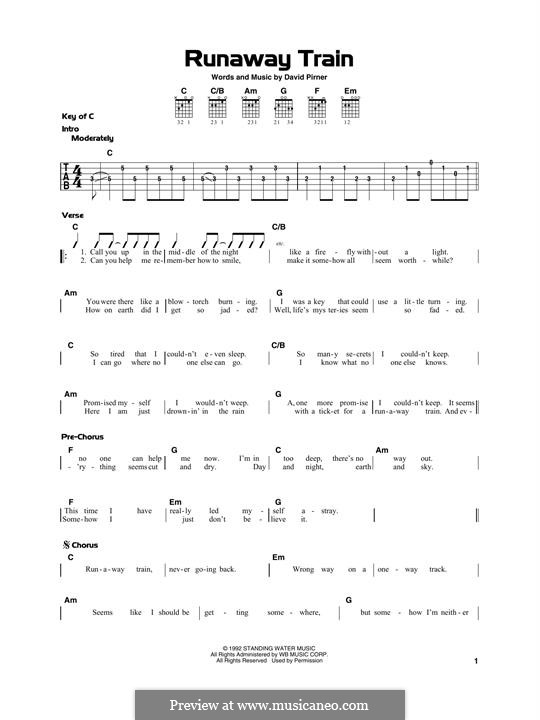 Runaway Train (Soul Asylum): Para Guitarra by David Pirner