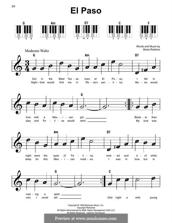 El Paso: Para Piano by Marty Robbins