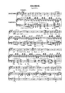 Six Songs, Op.11: No.1 Abschied (Parting) by Robert Franz