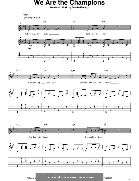 We are the Champions (Queen): Para Guitarra by Freddie Mercury