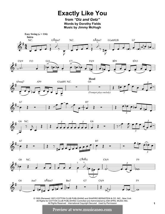 Exactly Like You: para Saxofone Alto by Jimmy McHugh