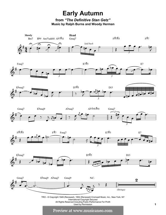 Early Autumn: para Saxofone Alto by Ralph Burns, Woody Herman