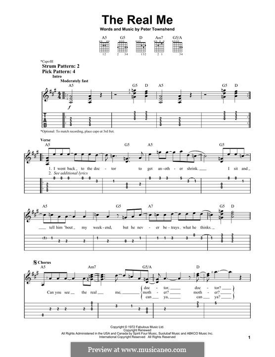 The Real Me (The Who): Para Guitarra by Peter Townshend