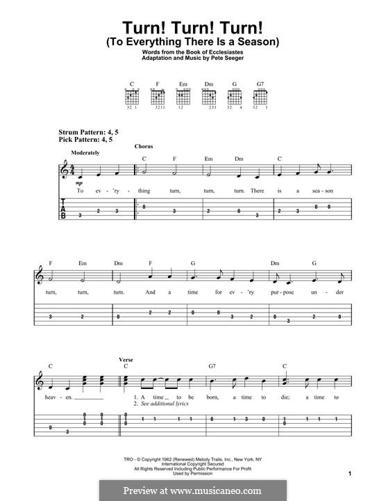 Turn! Turn! Turn! (To Everything There Is a Season): Para Guitarra by Pete Seeger