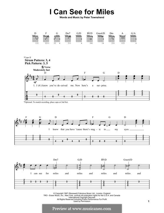 I Can See for Miles (The Who): Para Guitarra by Peter Townshend