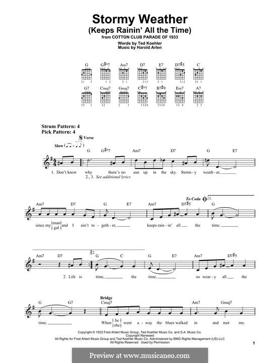 Stormy Weather (Lena Horne): Para Guitarra by Harold Arlen