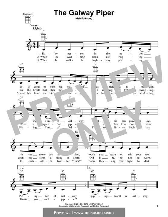 The Galway Piper: para ukulele by folklore