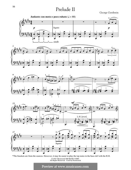 Three Preludes for Piano: introdução No.2 by George Gershwin