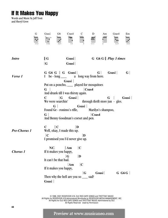 If It Makes You Happy: para ukulele by Jeffrey Trott, Sheryl Crow