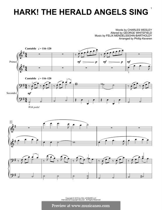 Piano version: For four hands by Felix Mendelssohn-Bartholdy