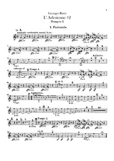 Suite II: parte trompetas by Georges Bizet