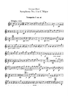 Symphony No.1 in C Major: parte trompetas by Georges Bizet