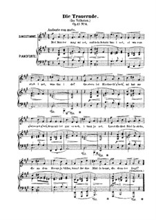 No.4 Die Trauernde: Para vocais e piano by Robert Franz
