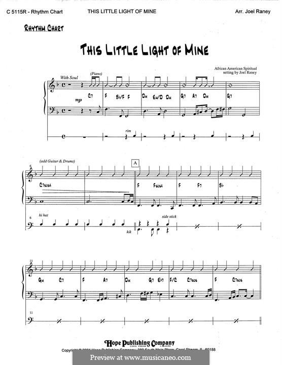 This Little Light of Mine (Printable scores): Rhythm by folklore