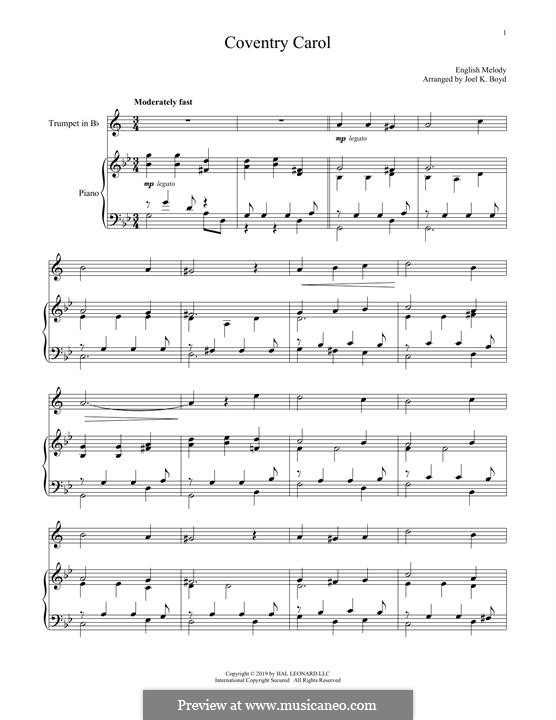 Vocal-instrumental version (printable scores): para trompeta e piano by folklore