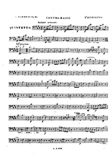 Piano Quintet No.2, Op.31: Parte contrabaixo by Louise Farrenc