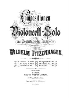 Gavotte No.2 for Cello and Piano, Op.42: Parte de solo by Wilhelm Fitzenhagen