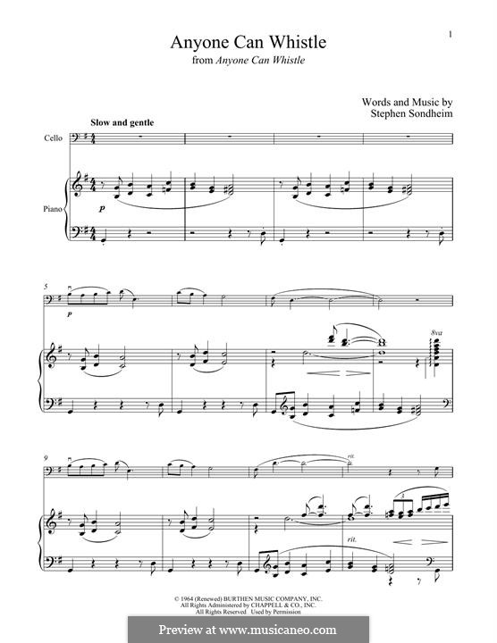 Anyone Can Whistle: para Violoncelo e piano by Stephen Sondheim