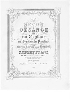 Six Songs, Op.40: set completo by Robert Franz