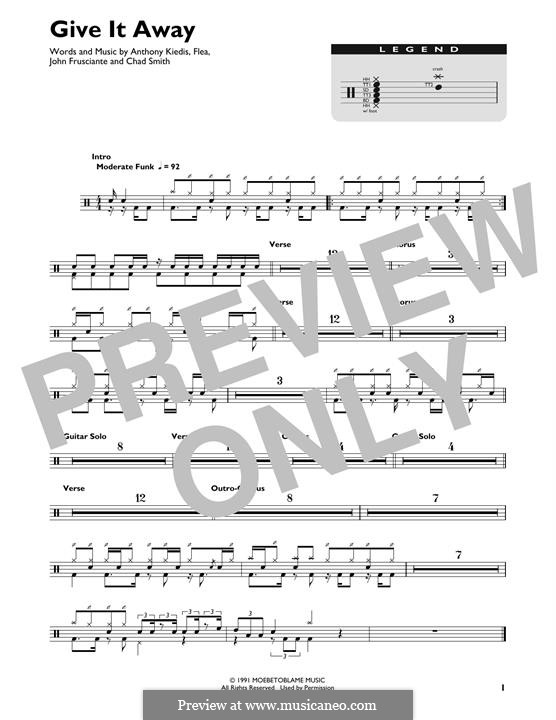 Give It Away (Red Hot Chili Peppers): Drum set by Flea, Anthony Kiedis, Chad Smith, John Frusciante