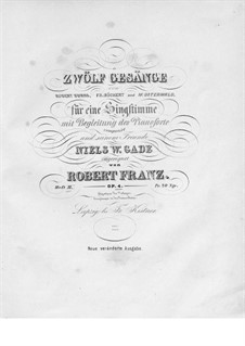 Twelve Songs, Op.4: livro II by Robert Franz