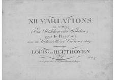 Twelve Variations on 'The Magic Flute' by Mozart, Op.66: For cello (or violin) and piano by Ludwig van Beethoven