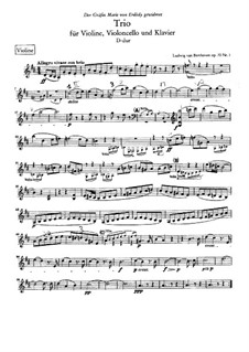 Trio for Violin, Cello and Piano No.5 'Ghost', Op.70 No.1: parte do violino by Ludwig van Beethoven