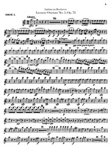 Leonore. Overture No.3, Op.72b: oboes parte I-II by Ludwig van Beethoven