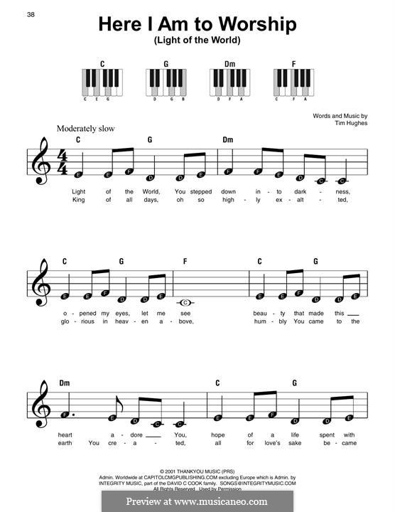 Here I am to Worship (Phillips, Craig & Dean): Para Piano by Tim Hughes