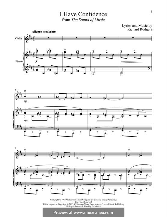 I Have Confidence (from The Sound of Music): para violino by Richard Rodgers